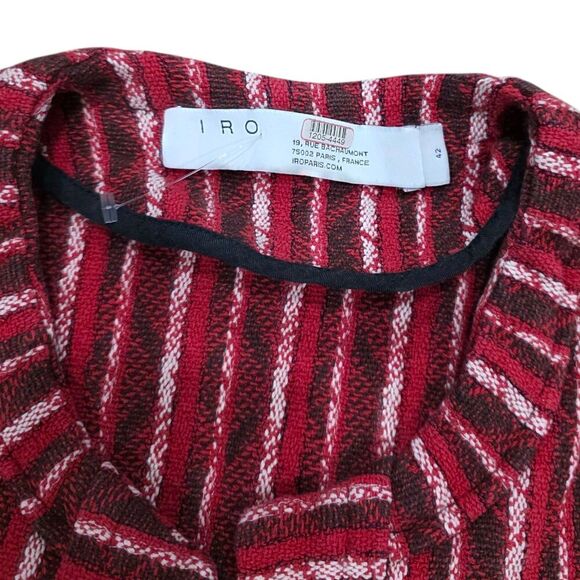 IRO Red Striped Inland Tweed Jacket S - Picture 4 of 4